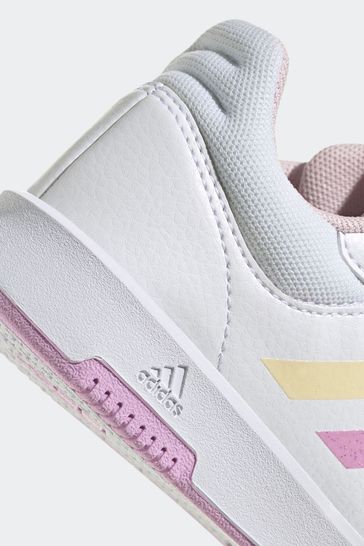 adidas White Pink Green Tensaur Sport Training Lace Shoes