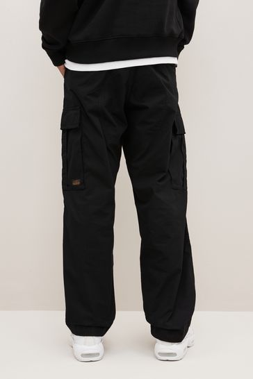 Buy Black Relaxed Fit Ripstop Cargo Trousers from Next USA