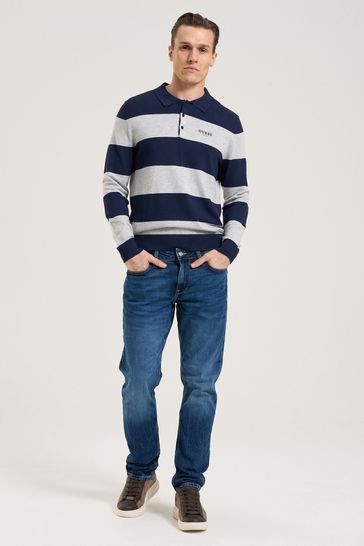 Buy Guess Royce Long Sleeve Polo Shirt from Next Luxembourg