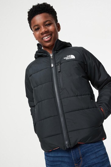 The North Face Youth Grey Printed Reversible Padded Jacket