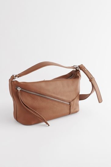 Tan leather outlet cross body handbag
