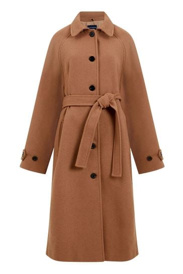 French Connection Brown Fawn Felt Coat