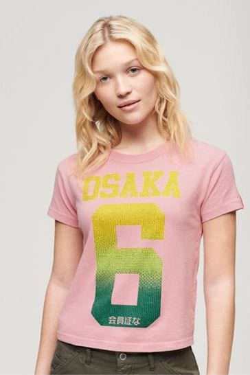 Superdry Pink Osaka 6 Cali RS 90s T-Shirt