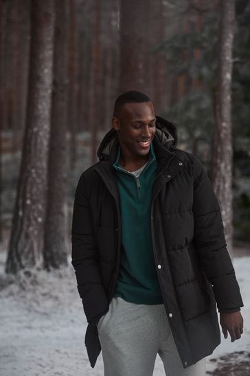 Buy FatFace Black Launton Longline Puffer Jacket from Next Belgium