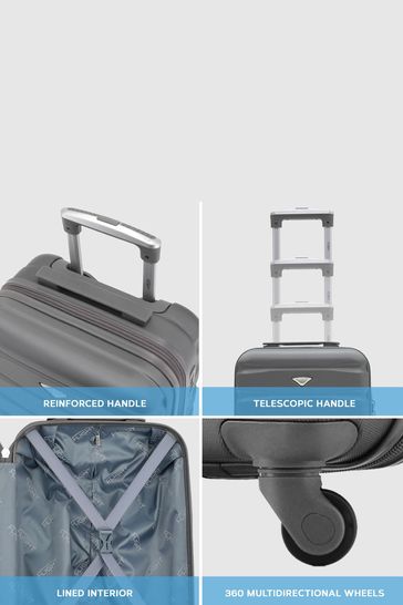 Flight Knight 55x35x20cm 4 Wheel ABS Hard Case Cabin Carry On Hand Luggage