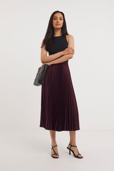 Buy JD Williams Purple Pleated Midi Skirt from Next Poland