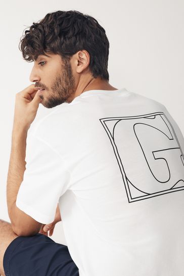 Camiseta con gráfico de logo en la espalda de GANT
