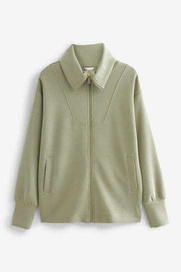Buy Khaki Green Premium Zip Through Jacket from Next Luxembourg
