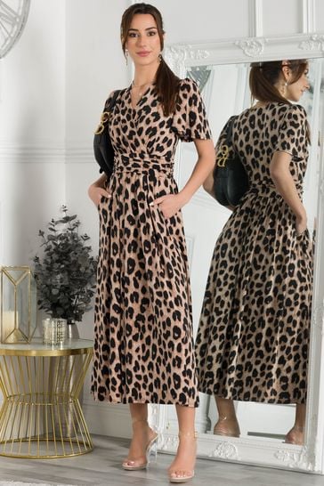 Buy Jolie Moi Leopard Animal Print Quaya Jersey Maxi Dress from Next Saudi Arabia