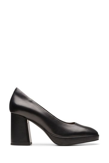 Buy Clarks Black Leather Zoya85 Court Shoes from Next Luxembourg