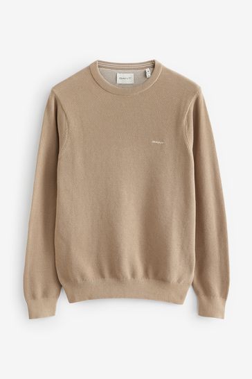 Gant lightweight cotton on sale crew neck jumper