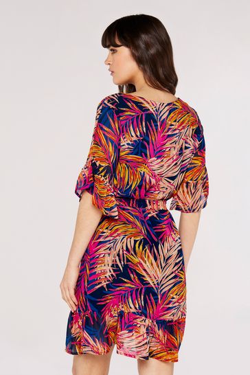 Buy Apricot Blue Multi Painterly Tropical Chiffon Dress from Next