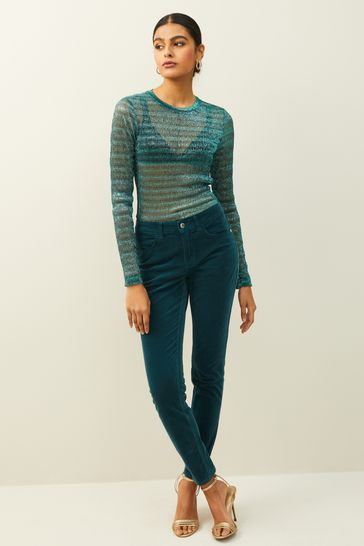 Blue best sale velvet jeans