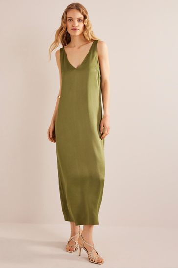 Green slip shop maxi dress
