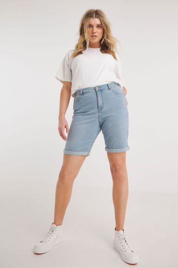 Simply Be Light Blue Authentic 24 7 Knee Shorts