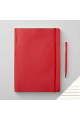 Paperchase Soft Red Agenzio Ruled Notebook
