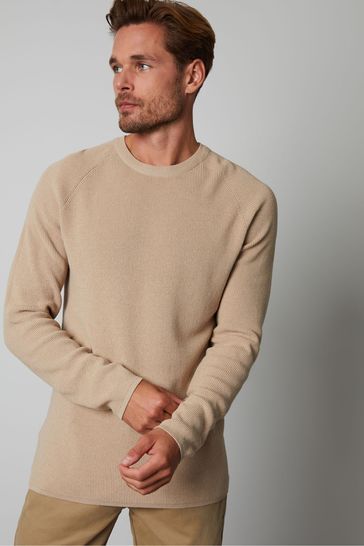 Threadbare Brown Crew Neck Knitted Jumper