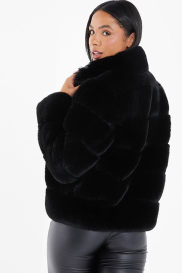 Quiz black teddy coat online