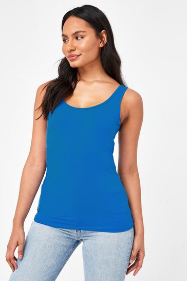 Camiseta azul cobalto de tirantes anchos