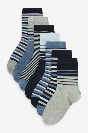 Blue Cotton Rich Socks 7 Pack