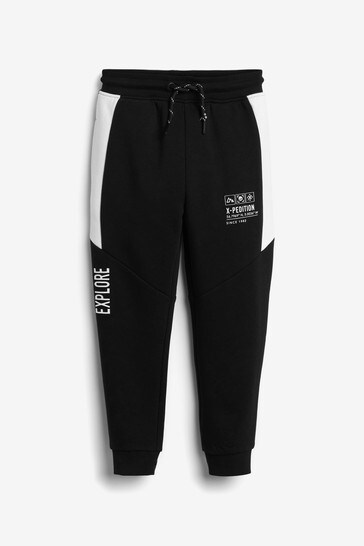 Black Joggers With Mesh Detail (4-16yrs)