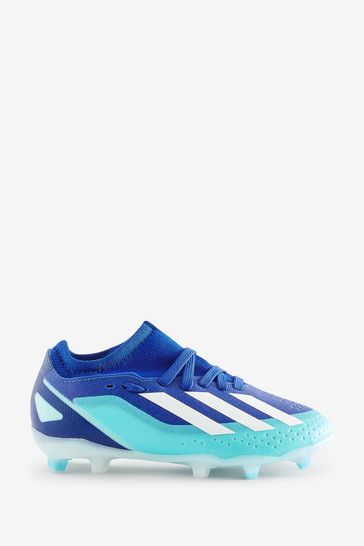 adidas Blue/White Performance Kids X Crazyfast.3 Firm Ground Football Boots