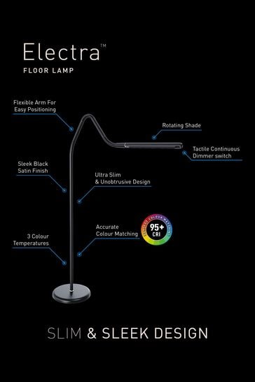 Daylight Company Black Electra Floor Task & Reading Lamp