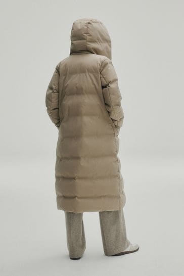 Buy Neutral Longline Shower Resistant Padded Hooded Coat from Next Luxembourg