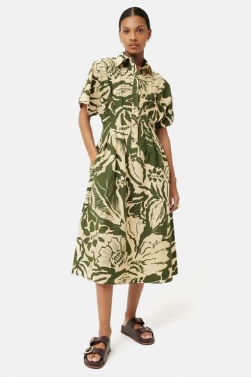Buy Jigsaw Green Strokes Floral Shirt Dress from Next Germany
