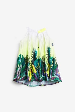 Baker by Ted Baker Pleated Tropical Print Dress