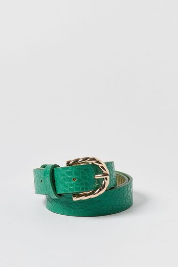 Green deals croc belt