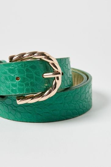 Green deals croc belt