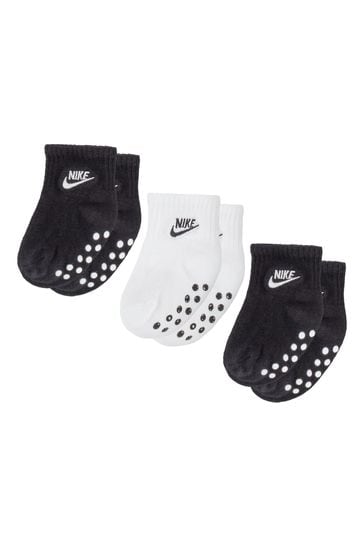 Nike Black 3 Pack Baby Gripper Socks