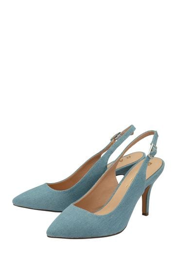 Blue slingback shop kitten heels