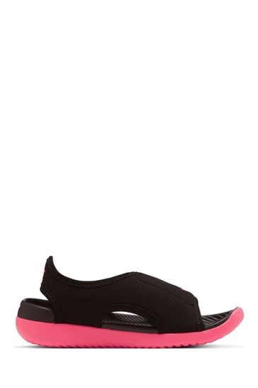 Nike Sunray Adjust 5 Junior Black/Pink Swim Shoes