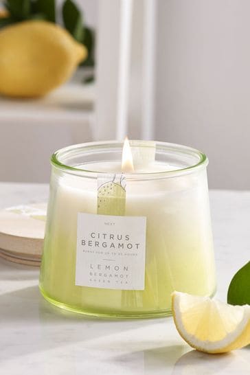 Green Citrus Bergamot Lidded Jar Scented Candle
