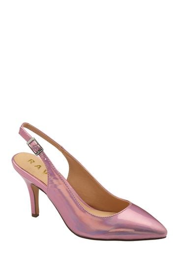 Ravel Pink Slingback Shoes On a Kitten Heels