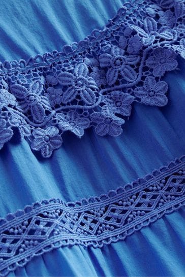 Boden blue lace dress 2025