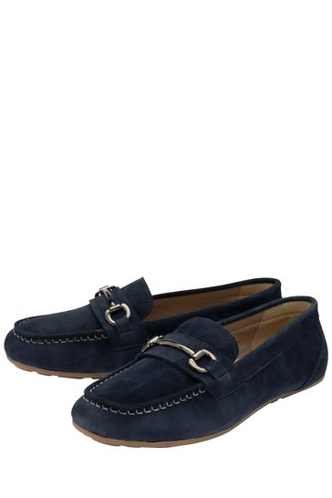 Ravel Blue Leather Driving Shoes Loafers