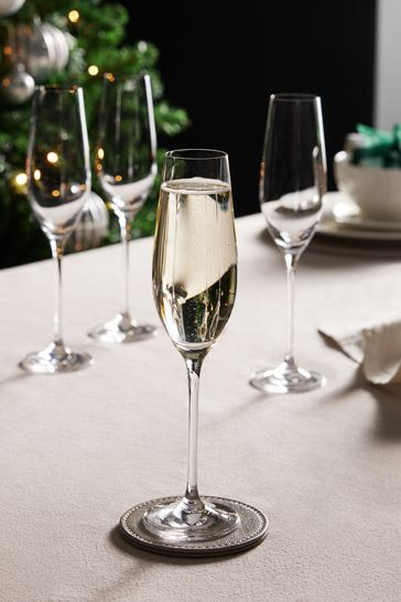 Buy Clear Nova Flute Glasses Set of 4 Champagne Flute Glasses from Next Luxembourg