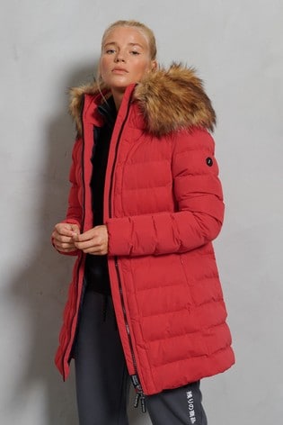 Superdry Red New Arctic Tall Padded Coat