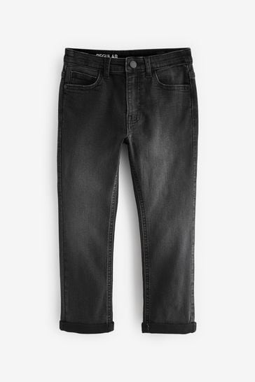 Grey Charcoal Regular Fit Cotton Rich Stretch Jeans (3-17yrs)