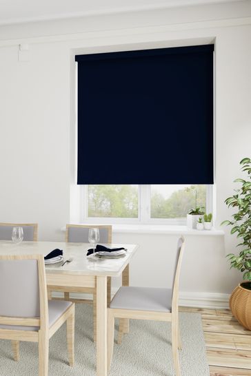 Midnight Blue Haig Made To Measure Blackout Roller Blind