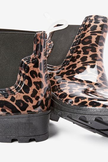 Leopard ankle deals rain boots