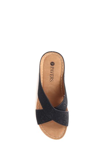 Buy Pavers Heeled Black Mule Sandals from Next Cyprus