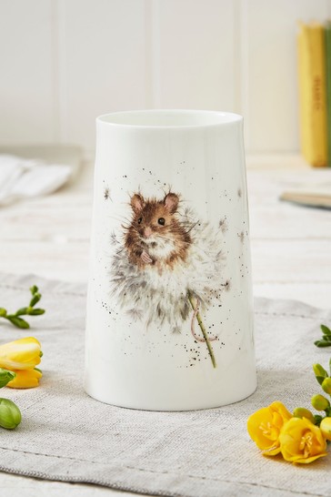 Royal Worcester White Wrendale Small Mouse Vase