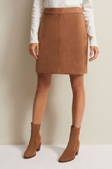 Buy Phase Eight Natural Darya Faux Suede Mini Skirt from the Next