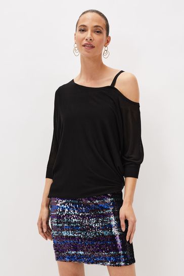 Phase Eight Blue Geonna Sequin Knit Dress