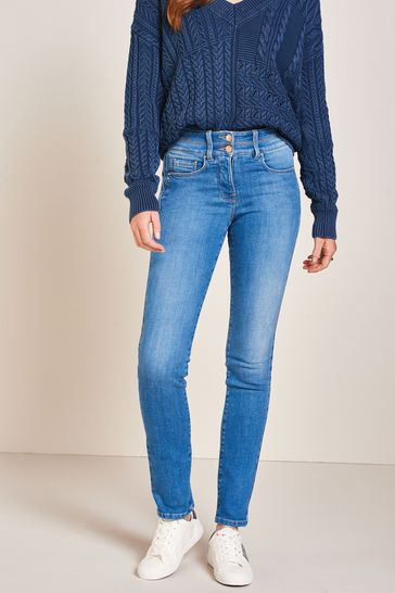 Mid Blue Denim Wash Lift, Slim And Shape Slim Jeans