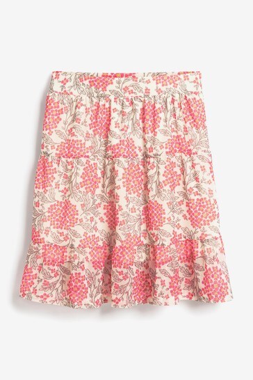 Ecru Floral Mesh Skirt